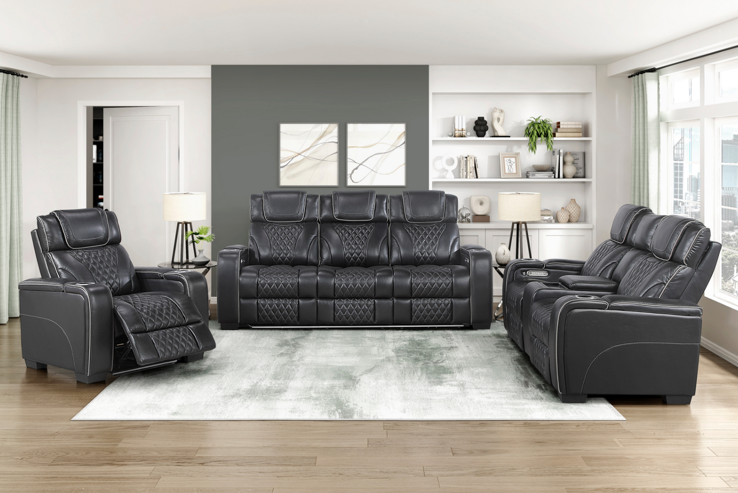 JONAH BLACK LT MASSAGE RECLINER
