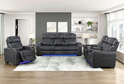 JONAH BLACK LT MASSAGE RECLINER