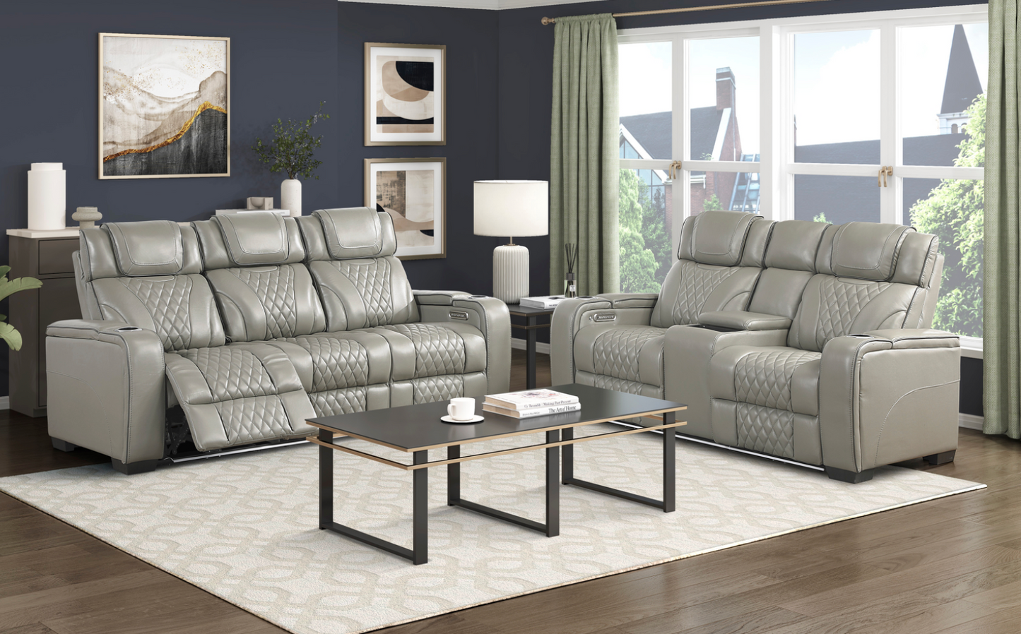 JONAH GREY LT MASSAGE LOVESEAT