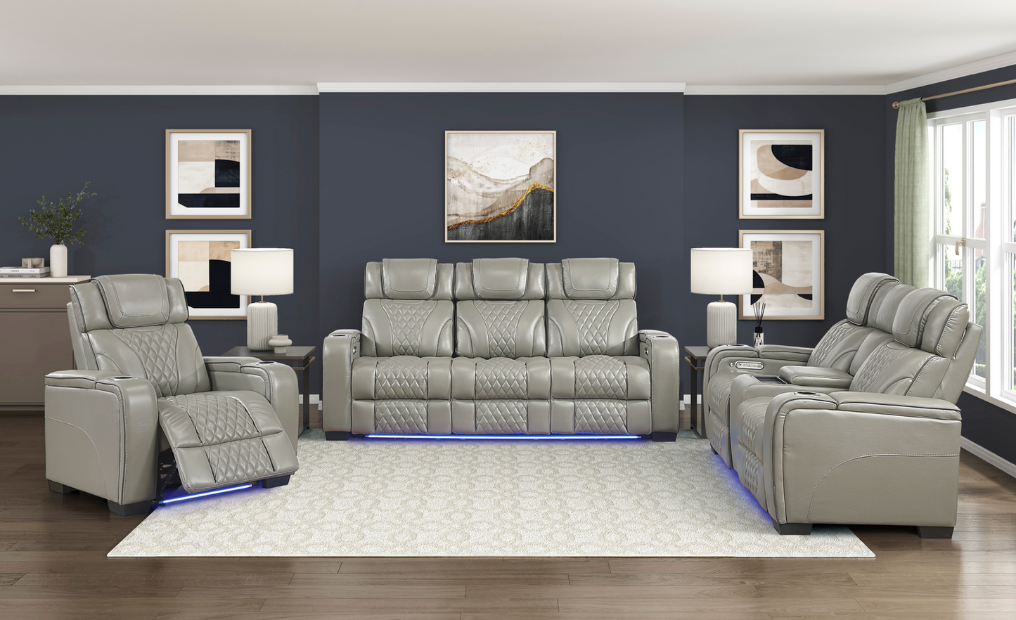 JONAH GREY LT MASSAGE LOVESEAT