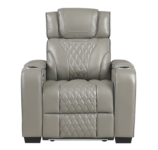 JONAH GREY LT MASSAGE RECLINER