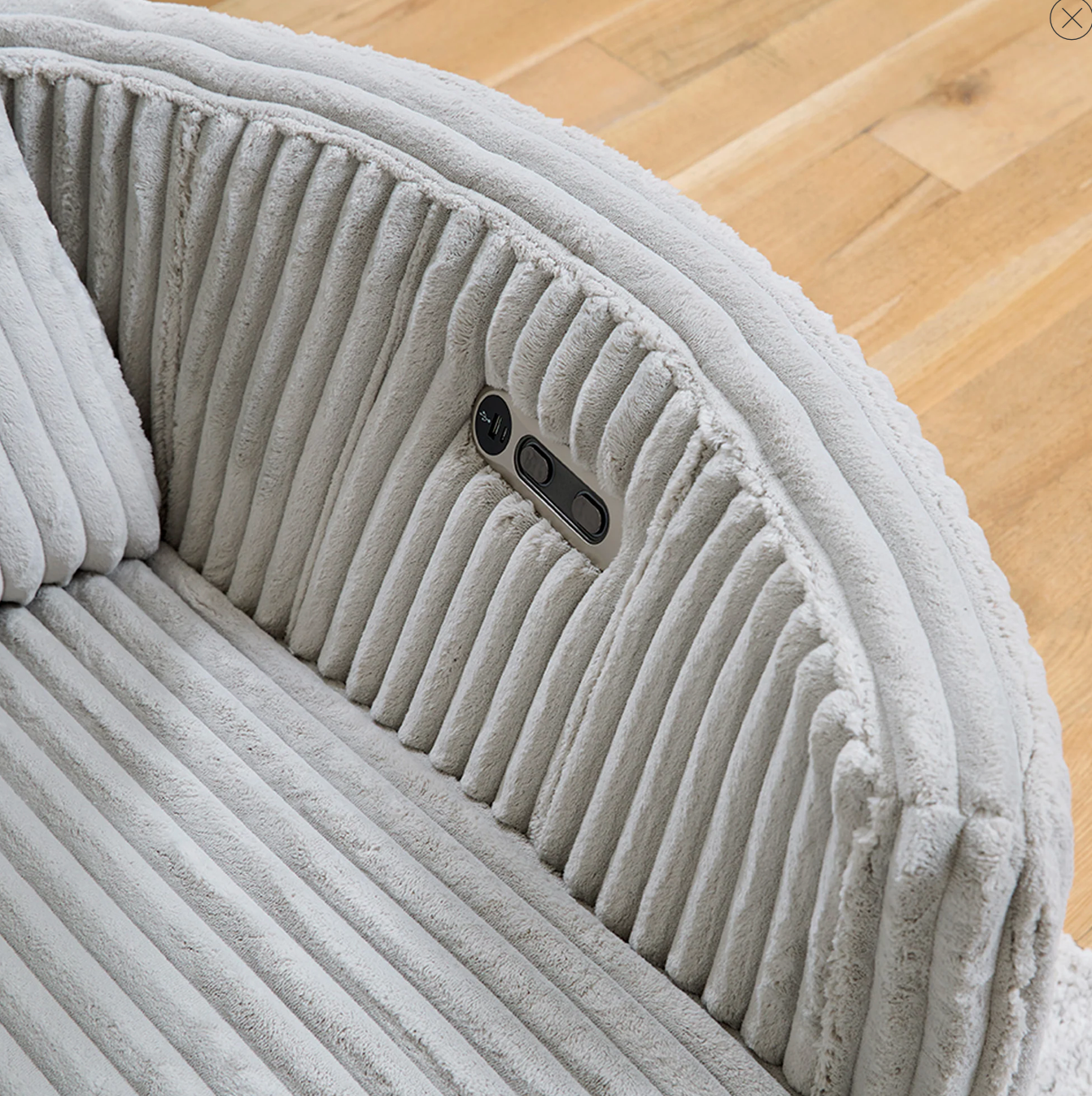 RIVER FLUFFY GREY BARREL CHAIR