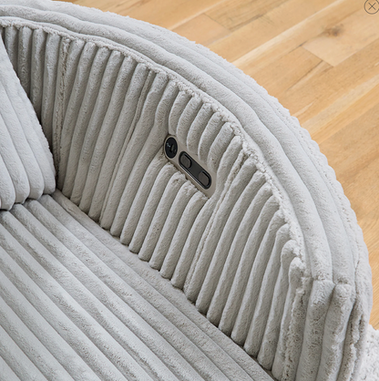 RIVER FLUFFY GREY BARREL CHAIR