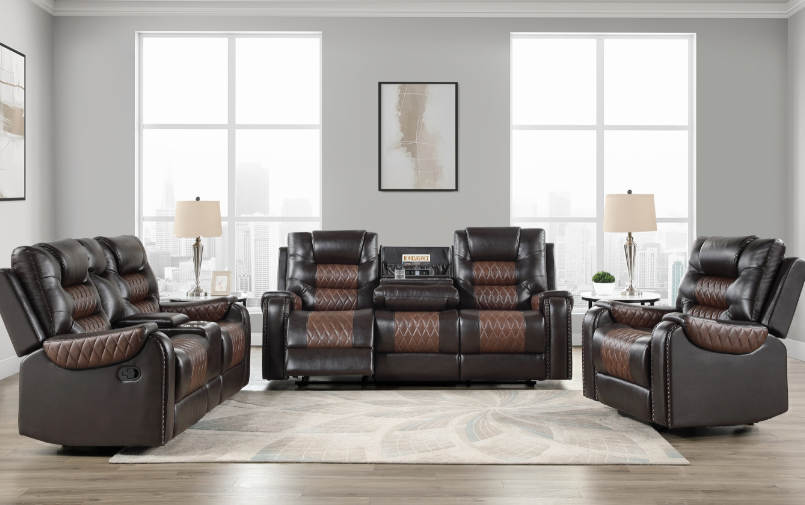LANDRY BROWN RECLINING SOFA