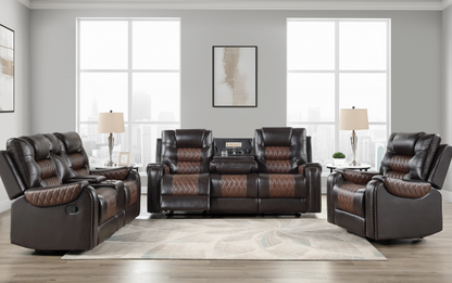 LANDRY BROWN RECLINING SOFA