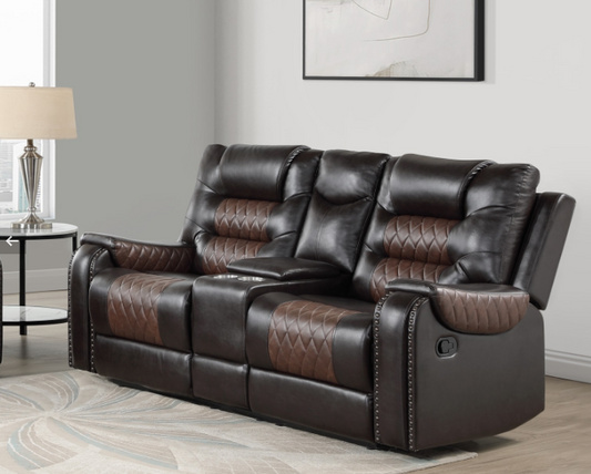 LANDRY BROWN RECLINING LOVESEAT
