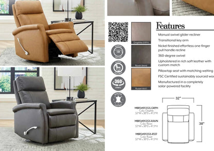 BROOKS GRAPHITE MANUAL RECLINER