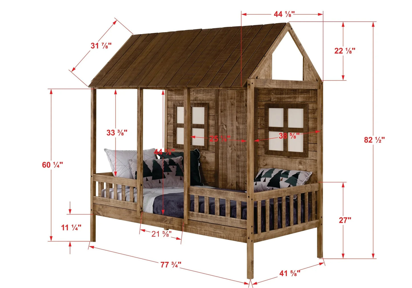 RAY TWIN FRONT PORCH BED HDBD/WALL