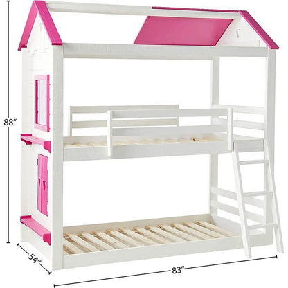 CORA WH/PINK HSE BUNK BED 1 OF 4