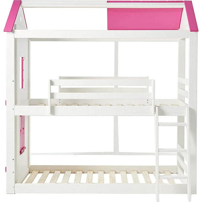 CORA WH/PINK HSE BUNK BED 1 OF 4