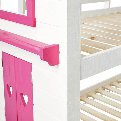 CORA WH/PINK HSE BUNK BED 1 OF 4