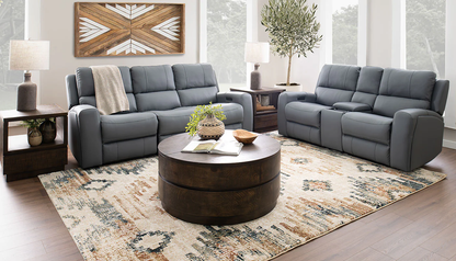 Declan Blue/Grey Sofa & Loveseat