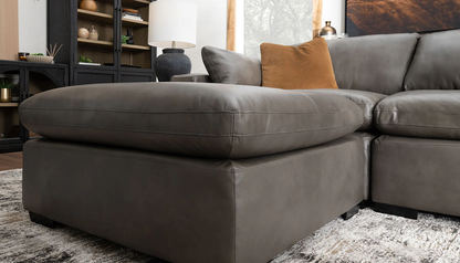 COLIN OTTOMAN LEATHER STONE