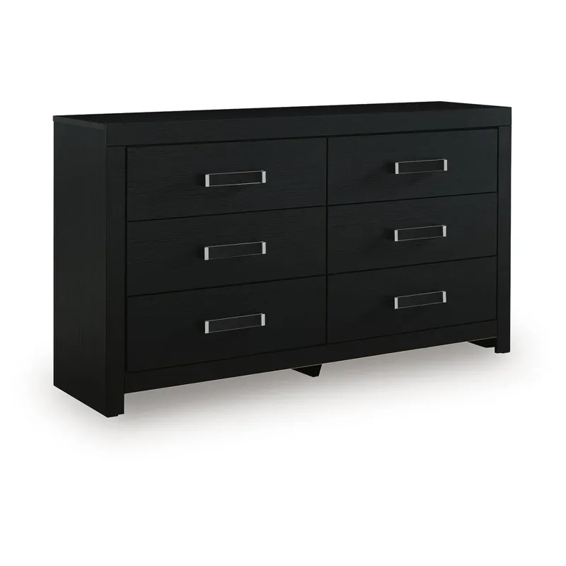 MALIA 6 DRAWER DRESSER BLACK