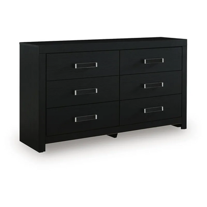 MALIA 6 DRAWER DRESSER BLACK