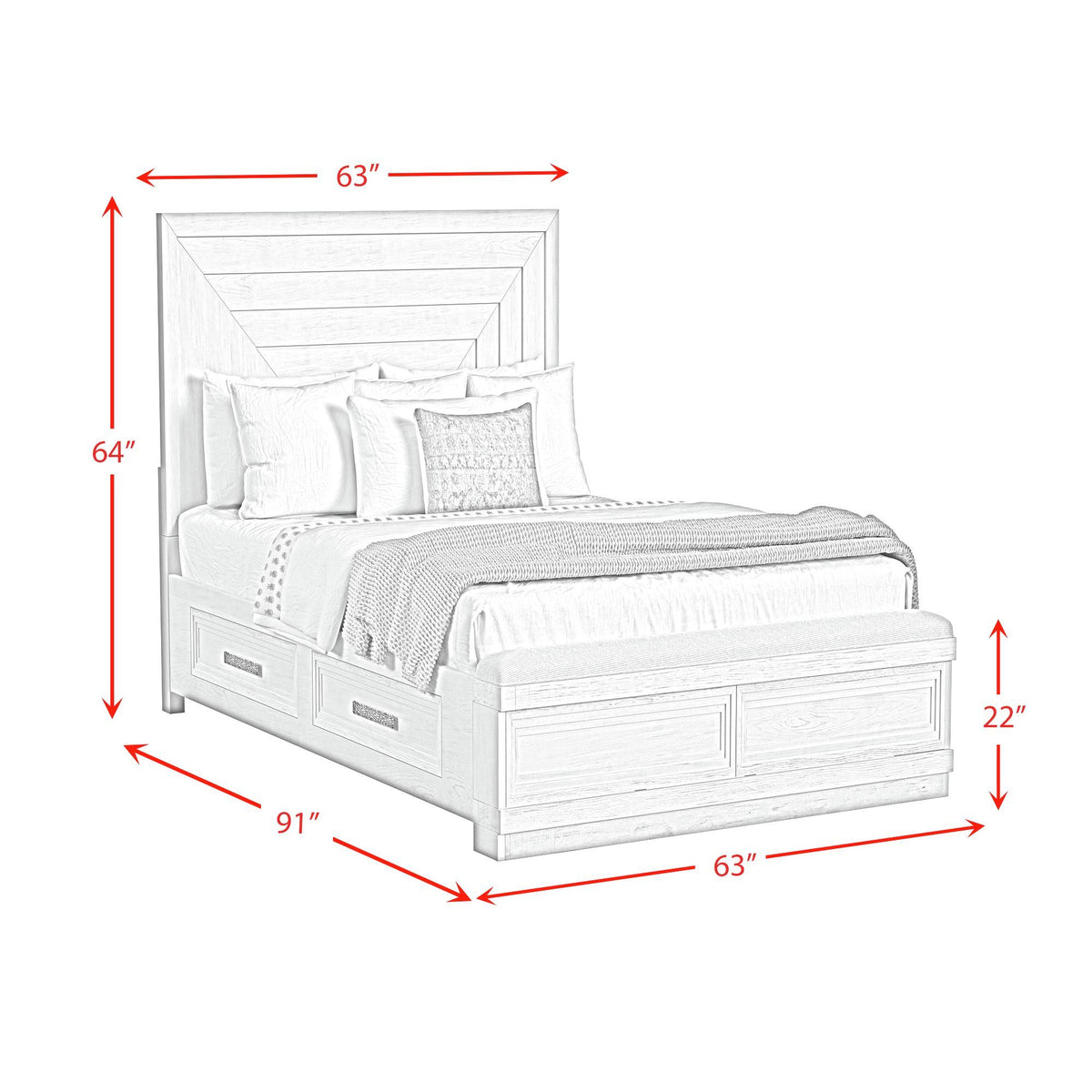 ARTIC WHITE QUEEN BED
