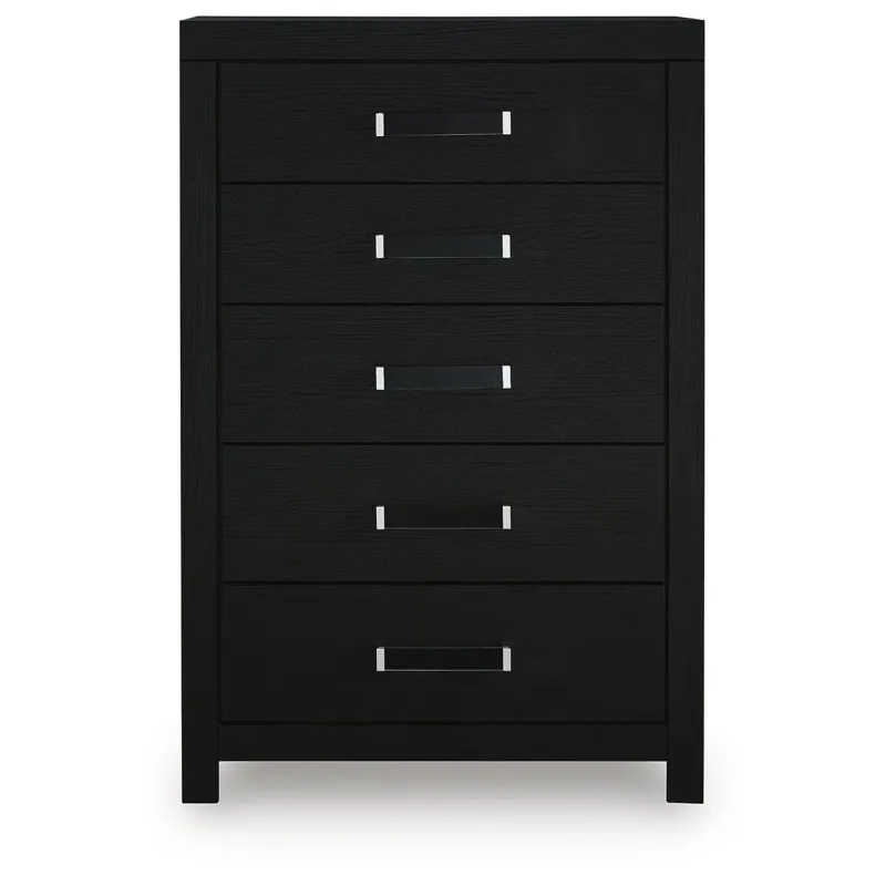 MALIA 5 DRAWER CHEST BLACK