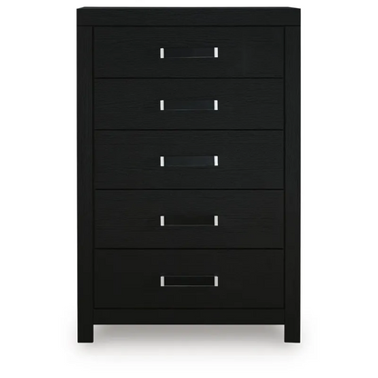 MALIA 5 DRAWER CHEST BLACK