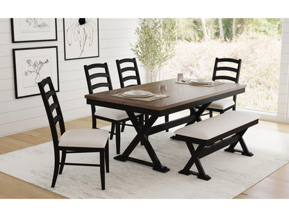 TULLY 6PC DINING SET TBL,4 SC, BENC