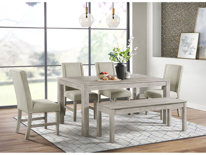 EVIE WHITE DINING BENCH