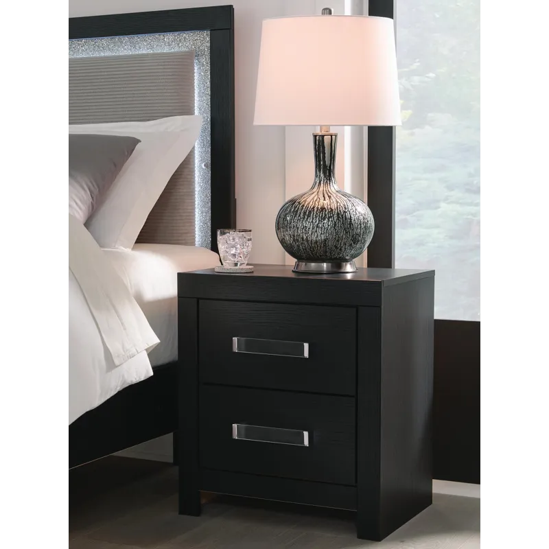 MALIA TWO DRAWER NIGHTSTAND BLACK