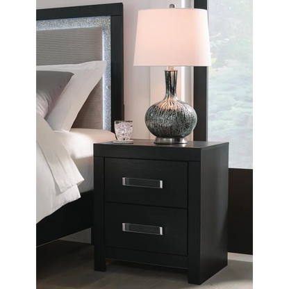 MALIA TWO DRAWER NIGHTSTAND BLACK