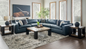 Colin 5pc. Leather Navy Sectional