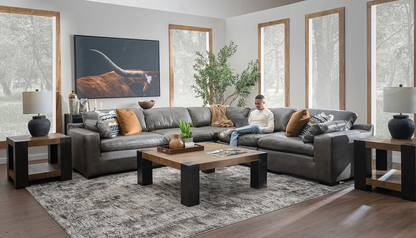 Colin Leather Stone 5pc. Sectional