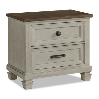 PHOEBE 2DR TWO-TONE NIGHTSTAND USB