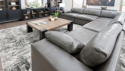 Colin Leather Stone 5pc. Sectional