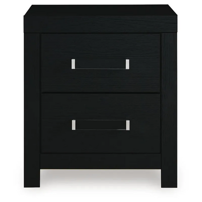 MALIA TWO DRAWER NIGHTSTAND BLACK