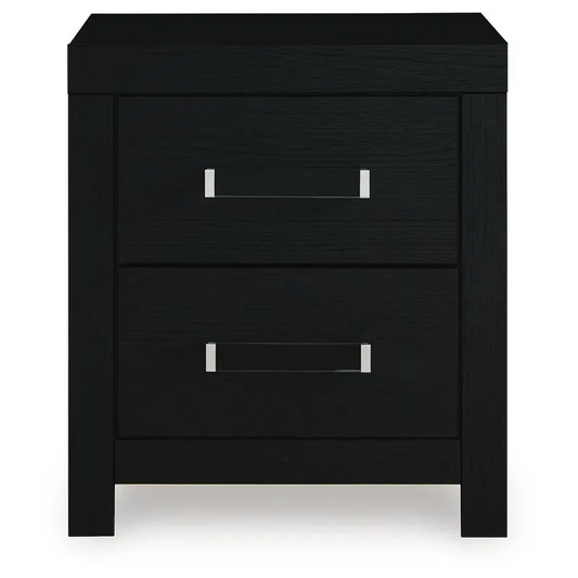 MALIA TWO DRAWER NIGHTSTAND BLACK
