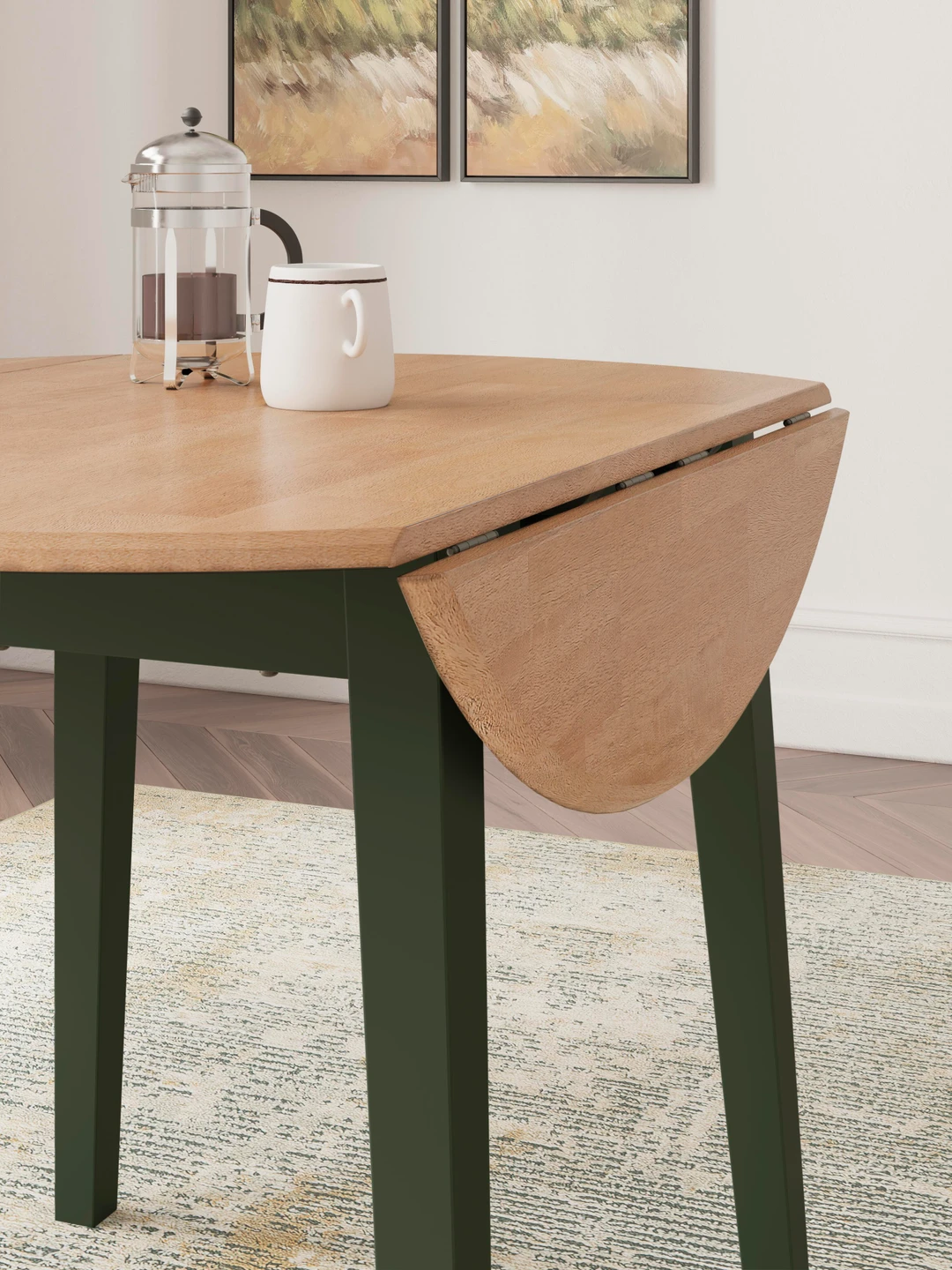 GAVIN ROUND DROP LEAF TABLE