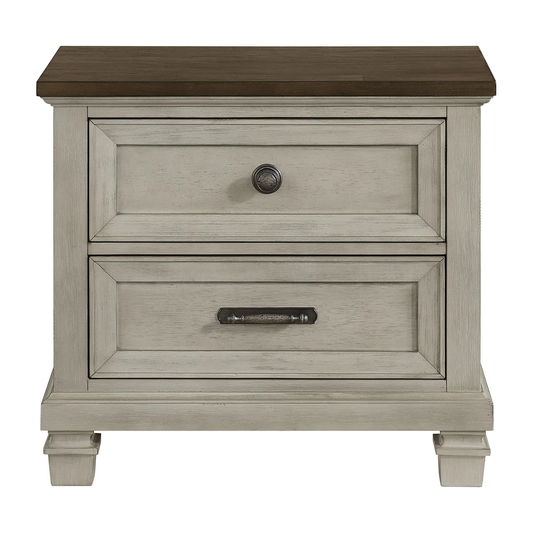 PHOEBE 2DR TWO-TONE NIGHTSTAND USB