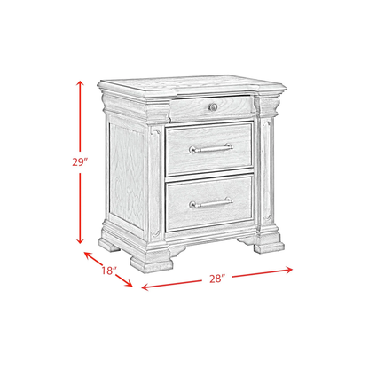 KINGSTON GREY 3 DRW NIGHTSTAND