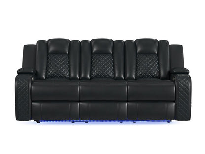 Carly Pebble Black Sofa & Loveseat