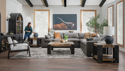 Colin Leather Stone 5pc. Sectional