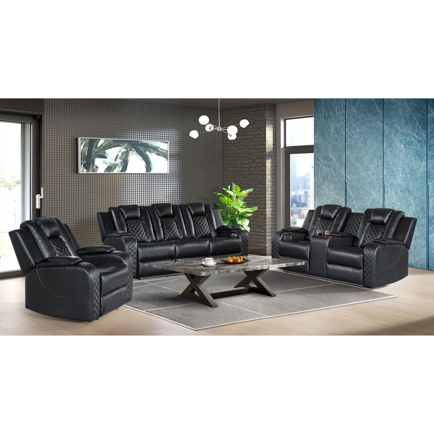 CARLY PEBBLE BLACK SOFA