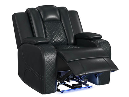CARLY PEBBLE BLACK RECLINER