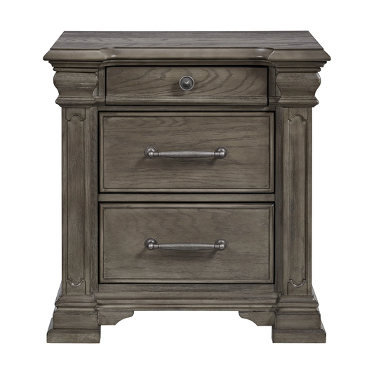 KINGSTON GREY 3 DRW NIGHTSTAND