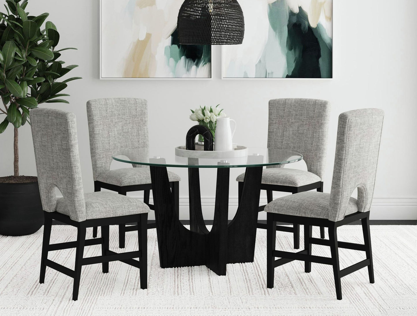 OLIVIA ROUND GLASS TABLE