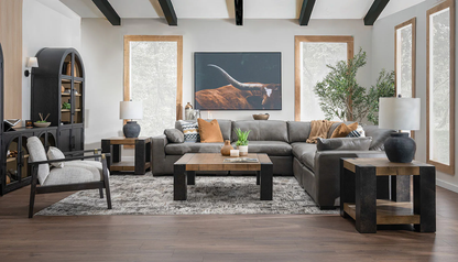 Colin Leather Stone 5pc. Sectional