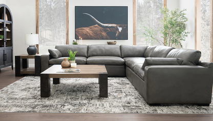 Colin Leather Stone 5pc. Sectional