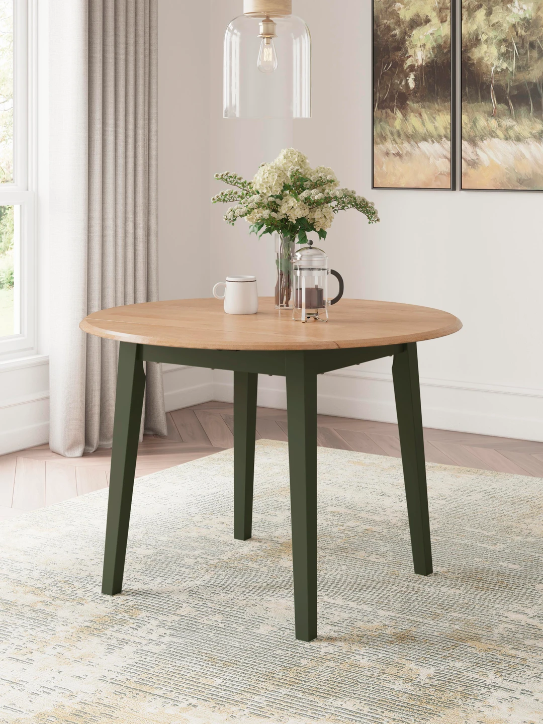 GAVIN ROUND DROP LEAF TABLE