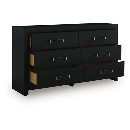 MALIA 6 DRAWER DRESSER BLACK
