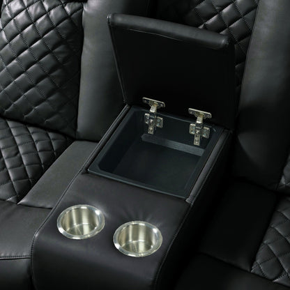 CARLY PEBBLE BLACK LOVESEAT