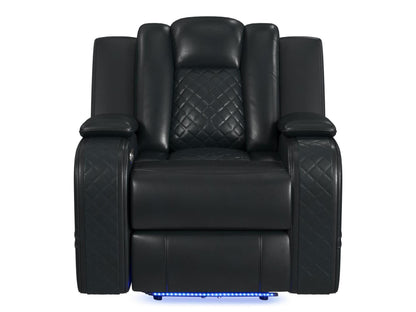 CARLY PEBBLE BLACK RECLINER