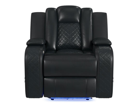 CARLY PEBBLE BLACK RECLINER