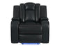 CARLY PEBBLE BLACK RECLINER