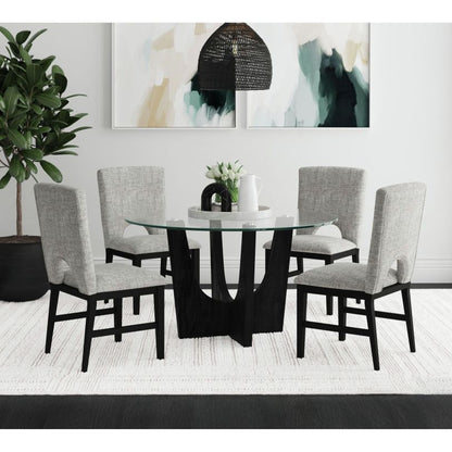 Olivia Glass Top 5pc. Dining Set